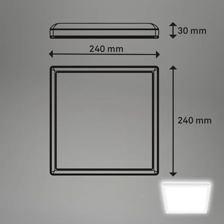 BRILONER LED Deckenlampe mit indirektem Licht, flach, neutralweißes Licht, 24x24x3 cm, Weiß – Bild 5