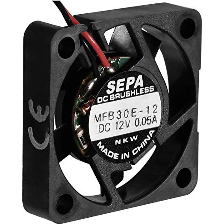 SEPA MFB30E12, Axiallüfter 12V/DC, 4.0m³/h, kompakte Baugröße 30x30x6.5mm