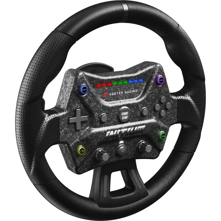 Asetek SimSports Initium Steering Wheel, 300 mm Gaming-Lenkrad mit 21 programmierbaren Eingaben, D-Pad, Magnetic Paddles, aRGB Rev-LEDs und Quick-Release-System für PC