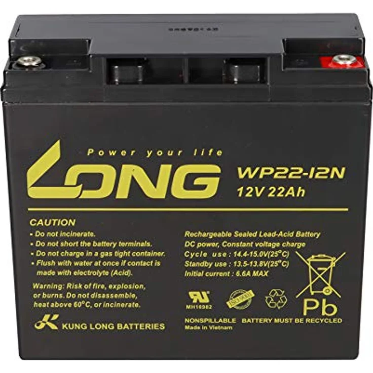Kung Long WP22-12N 12V 22Ah Batterie AGM Blei Akku wartungsfrei zyklisch – Bild 6