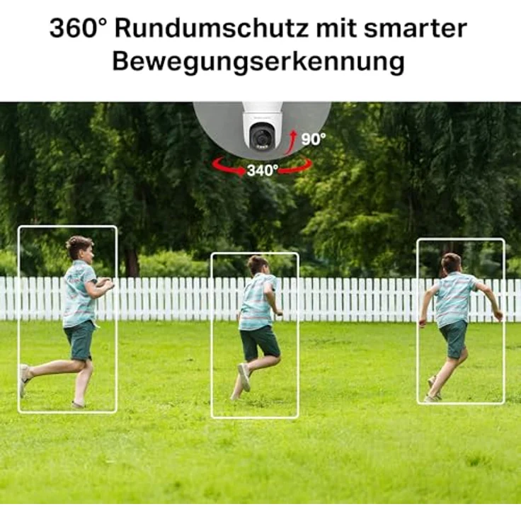 MERCUSYS MC510 2K WLAN Überwachungskamera Außen, 360° Schwenk-/Neige, Farbige Nachtsicht, Personenerkennung, Zwei-Wege-Audio, Wetterfest, microSD bis 512 GB – Bild 4