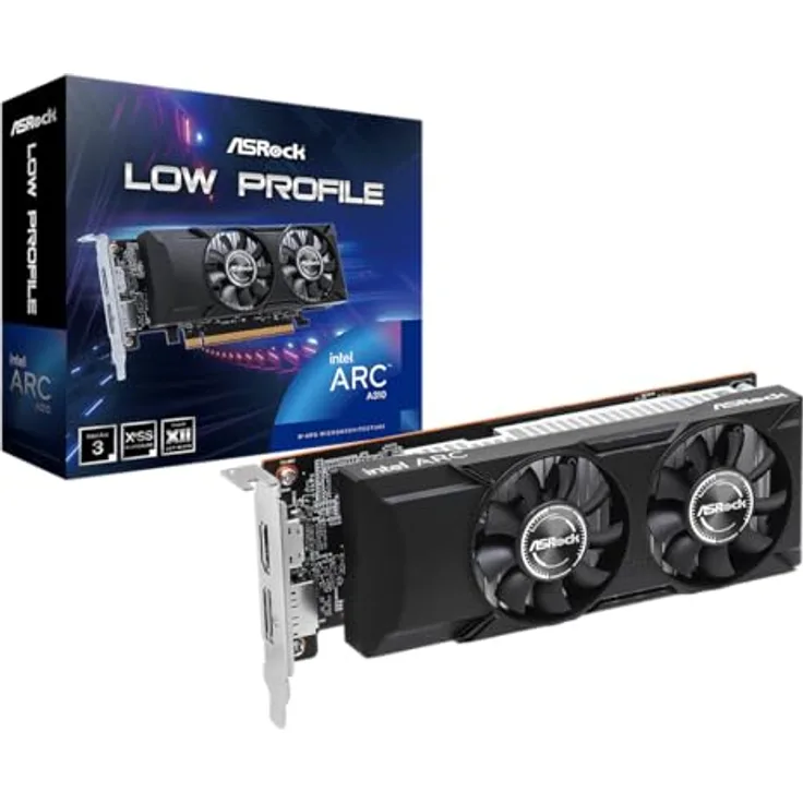 ASRock Low Profile Intel ARC A310 LP 4G, 4GB 64-bit GDDR6 Grafikkarte mit Intel Arc A310 Graphics, PCIe 4.0, schwarz