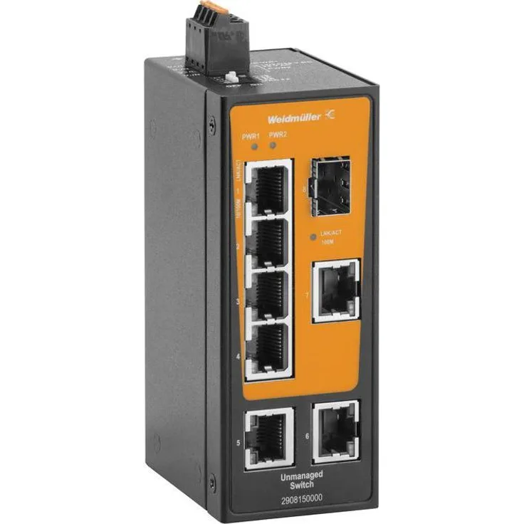 Weidmüller Netzwerk-Switch unmanaged, 5-Port Ethernet Switch, kompakte Bauweise