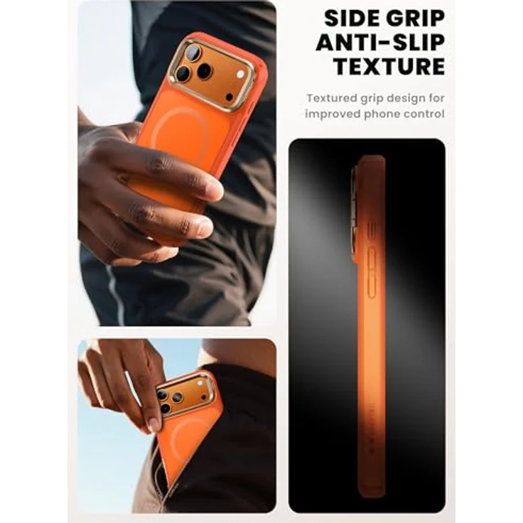 i-Blason Ares Flip Hülle für iPhone 17 Pro Max, orange, Stoßfest bis 6m, 360° Schutz, MagSafe-kompatibel – Bild 9