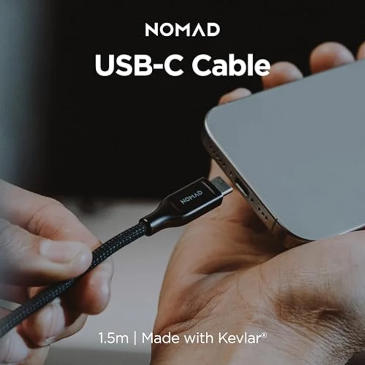 Nomad USB-C zu USB-C Kabel, 1.5m/240W, mit Polyamid® Verstärkung und Elektroplatierten Metallanschlüssen, für schnelles Laden von iPhone, iPad, MacBook, unterstützt USB-C PD – Bild 8