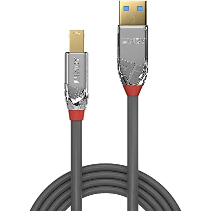 LINDY 36662 2m USB 3.0 Typ A an B Kabel, Cromo Line Anthrazit – Bild 3