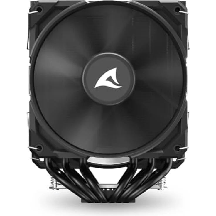 Sharkoon A60 Black Air Cooler, 156 mm CPU Kühler mit 260 W TDP, zwei 120 mm Lüftern, variabler Lüftergeschwindigkeit von 500 bis 1800 RPM, Schwarz – Bild 6