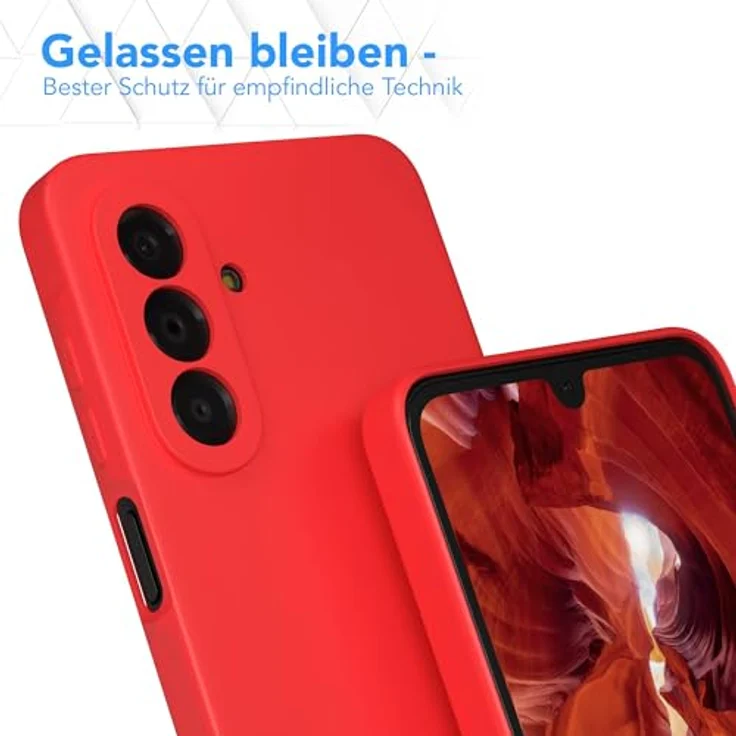 EAZY CASE Silikonhülle für Galaxy A17, stoßfestes TPU Case in Mattrot mit Kameraschutz und kabelloser Ladefähigkeit – Bild 4