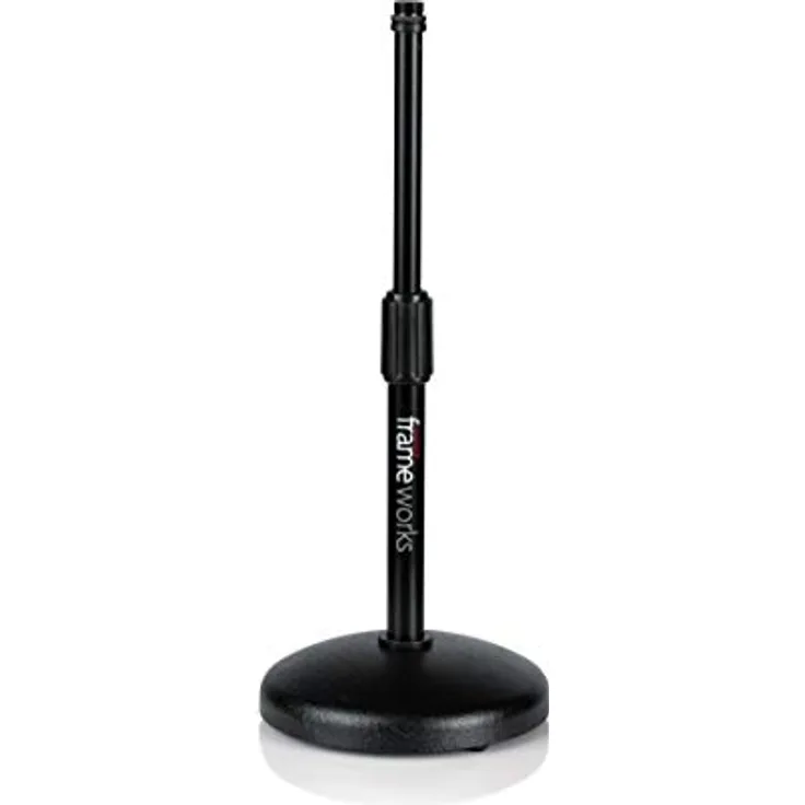 Gator Frameworks Desktop-Mikrofonständer mit runder, beschwerter Basis und einstellbarer Höhe (GFW-MIC-0501)