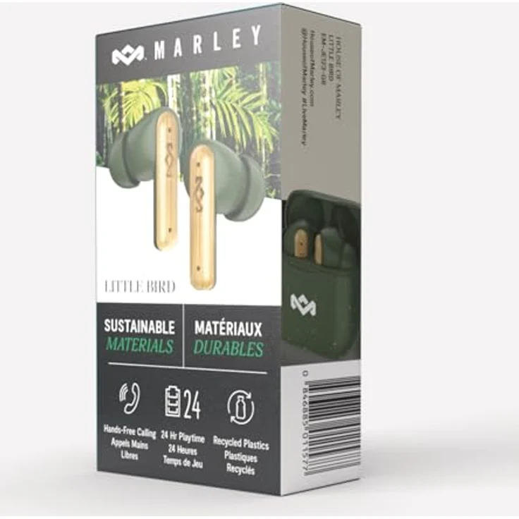 House of Marley Little Bird TWS Green, Nachhaltige drahtlose In-Ear-Kopfhörer mit 30 Stunden Akkulaufzeit und Touch-Bedienung – Bild 8