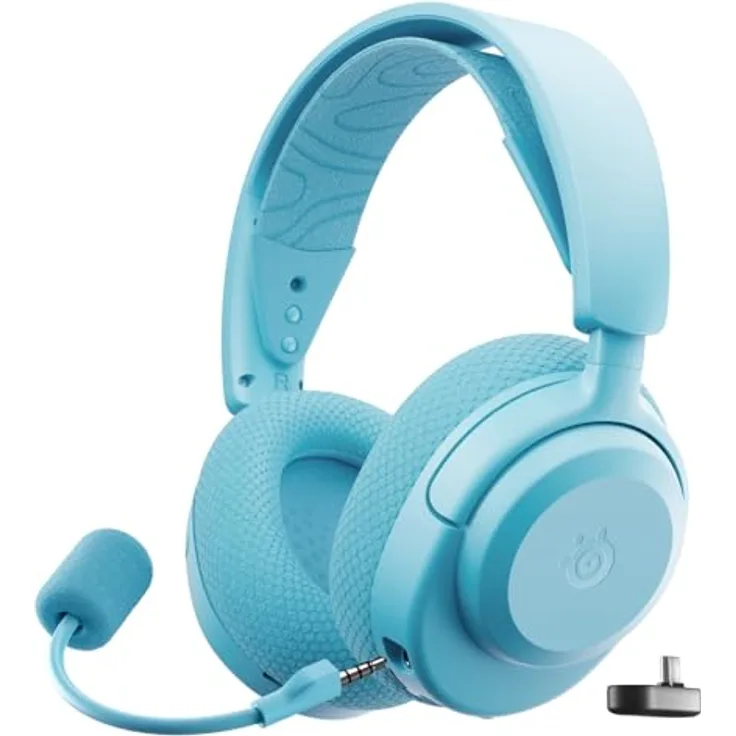 SteelSeries Arctis Nova 3X Wireless Gaming-Headset, 40 Std. Akkulaufzeit, Neodym-Magnet-Treiber, 2,4 GHz/Bluetooth, abnehmbares Mikrofon, App-Steuerung, Multi-Plattform-Kompatibel, Aqua