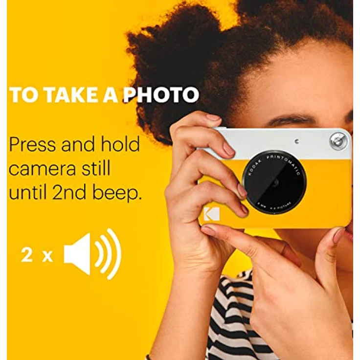 Kodak PRINTOMATIC Digitale Sofortbildkamera, Vollfarbdrucke auf Zink 2x3-Fotopapier mit Sticky-Back-Funktion - Drucken Sie Memories Sofort (Schwarz) – Bild 4