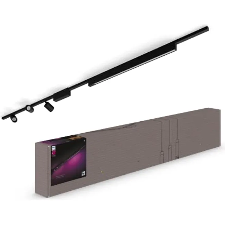 Philips Hue White & Color Amb. Perifo Set, 3-er Spot & Lightbar, dimmbar, 16 Mio. Farben, steuerbar via App, kompatibel mit Amazon Alexa, Apple HomeKit & Google Assistant, schwarz