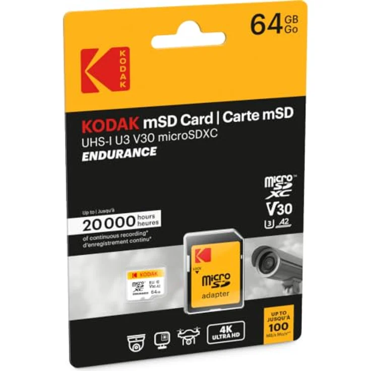 Kodak mSD UHS-I U3 A2 Endurance, microSD Karte mit 64 GB Speicher, ideal für Anwendungen mit hohem Datenbedarf – Bild 2