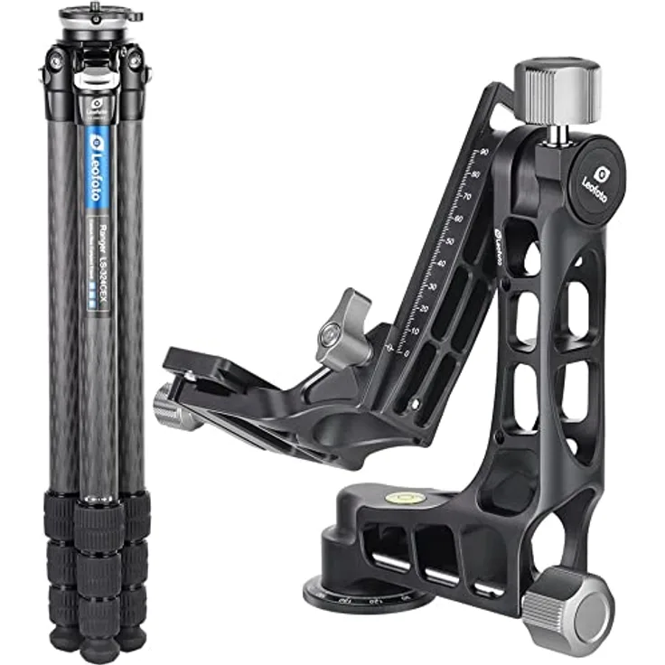 Leofoto Carbon-Dreibeinstativ LS-324CEX Ranger mit Nivellierbasis für horizontale Ausrichtung, Schwarz