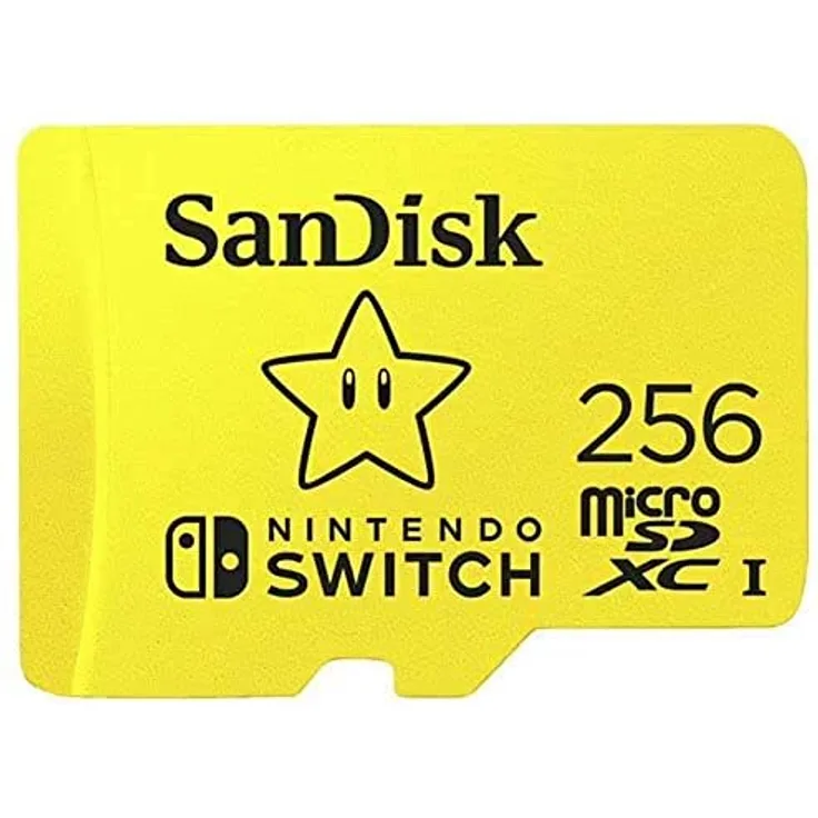 SanDisk microSDXC Karte für Nintendo® Switch™, 256 GB, hohe Übertragungsgeschwindigkeit bis zu 100 MB/s, robust und wasserdicht, gelb