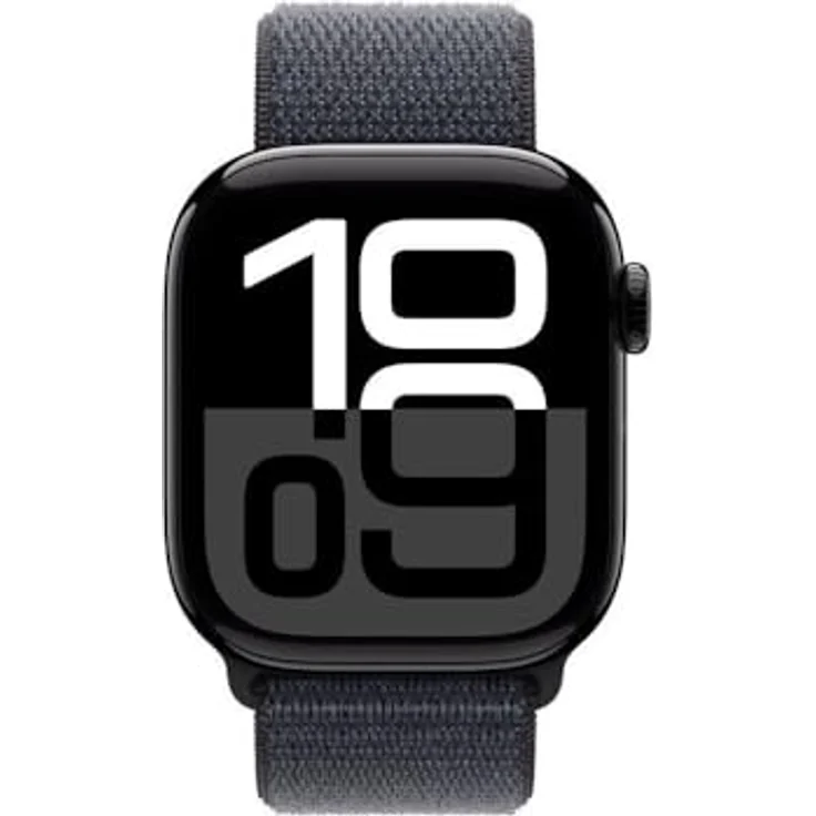 Apple Watch Series 10, 42 mm, GPS, Aluminiumgehäuse Diamantschwarz, Sport Loop Tinte, One size – Bild 2