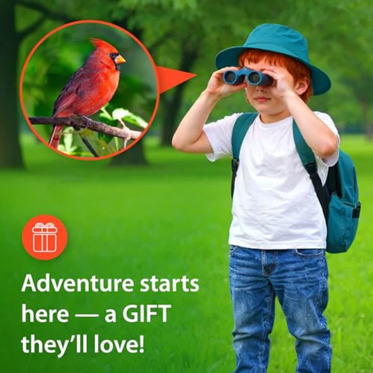 Levenhuk LabZZ B2, Tageslicht-Fernglas für Kinder, 6x Vergrößerung, grün/orange – Bild 5