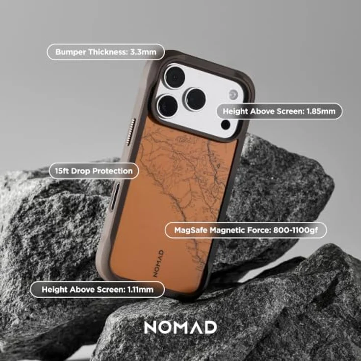Nomad Rugged Case - arroyo - Handyhülle für iPhone 17 Pro/18 Pro mit robustem Polycarbonat-Rahmen, MagSafe-Unterstützung und verstärkten Ecken – Bild 7