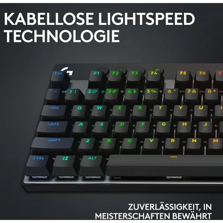Logitech G PRO X TKL LIGHTSPEED kabellose Gaming-Tastatur, ultramobiles Design ohne Ziffernblock, LIGHTSYNC RGB, PBT-Tastenkappen, Tactile Switches (GX Brown), QWERTZ Deutsches Layout, Schwarz – Bild 3