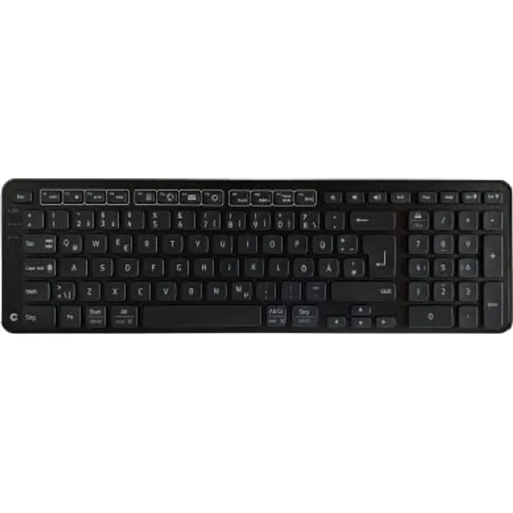 Contour Balance Keyboard | Tastatur kabellos mit USB Dongle| QWERTZ Layout | Super Flache Funktastatur | Nummernblock + Mediatasten | Für Zuhause und Arbeit | Für Windows und Mac