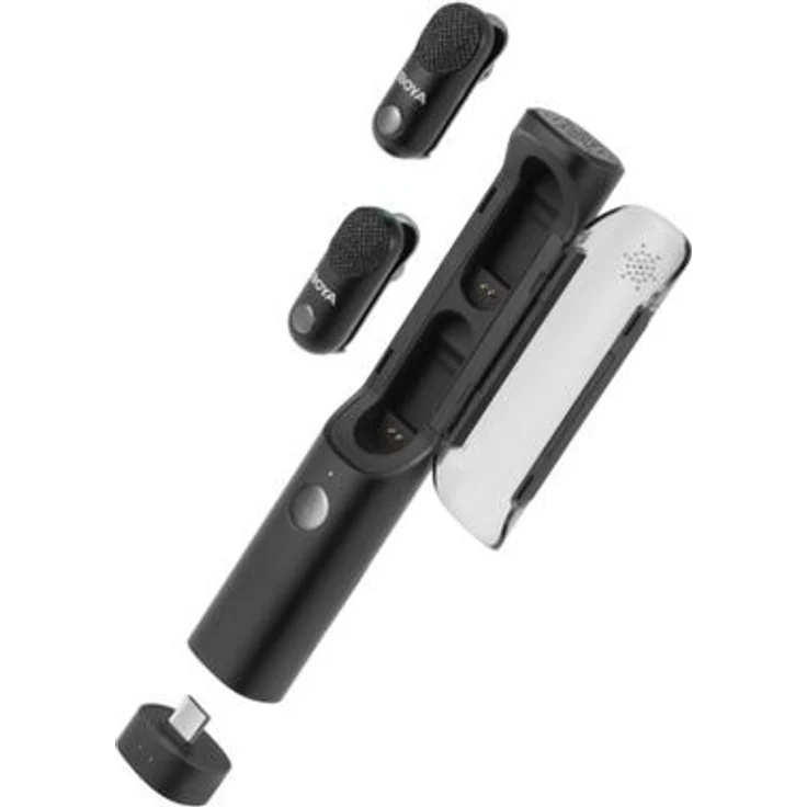 Boya Magic Wireless Mic 2 TX + 2 RX, kabelloses Mikrofon-Set mit Charging Case, Type-C & 3.5mm Anschluss