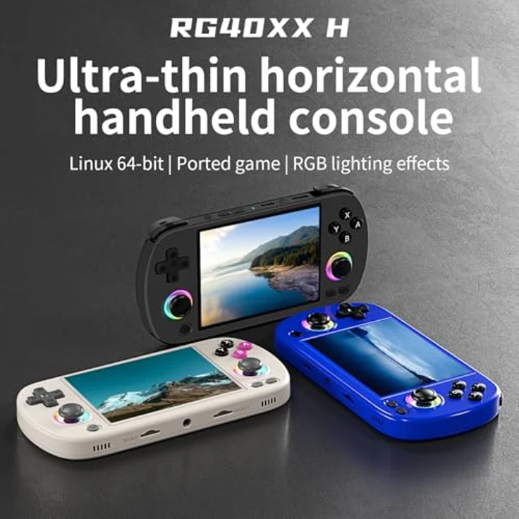 Anbernic Airuidas RG40XXH Handheld Game Console, 4.0'' IPS Display, 5G WiFi, Bluetooth, HDMI und TV-Ausgang, 64GB Speicher, grau – Bild 2