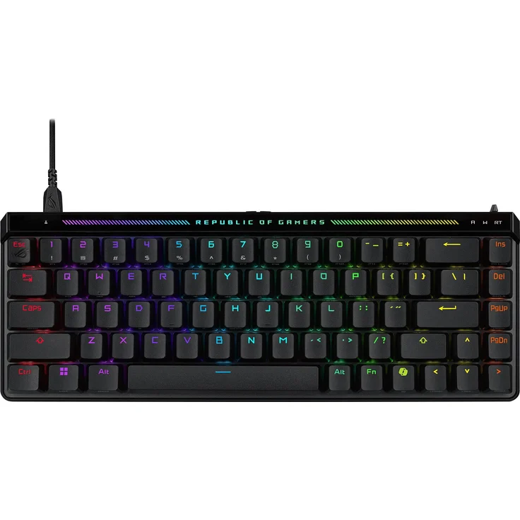 ASUS ROG FALCHION ACE HFX, Tenkeyless Gaming-Tastatur mit 8000 Hz Polling-Rate, USB-C, PBT-Tasten, Schwarz