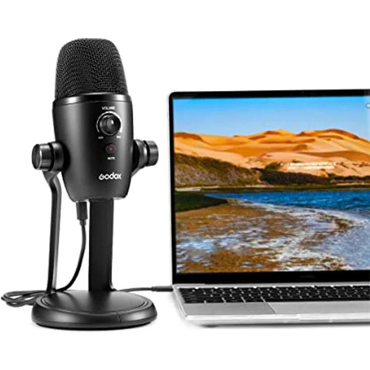 Godox Multi Pattern USB Kondensatormikrofon, vielseitiges Mikrofon mit mehreren Richtcharakteristika, schwarz – Bild 8