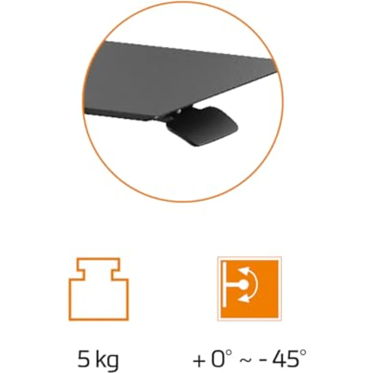 my wall HT50L, höhenverstellbarer Laptop Ständer mit Neigung bis 45°, belastbar bis 5 kg, ergonomisches Zubehör für komfortables Arbeiten – Bild 3