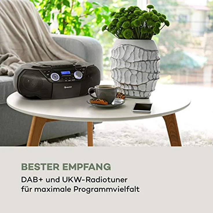 Roadie 2K Boombox CD-Player Kassettenradio DAB-DAB+ UKW Bluetooth schwarz – Bild 3