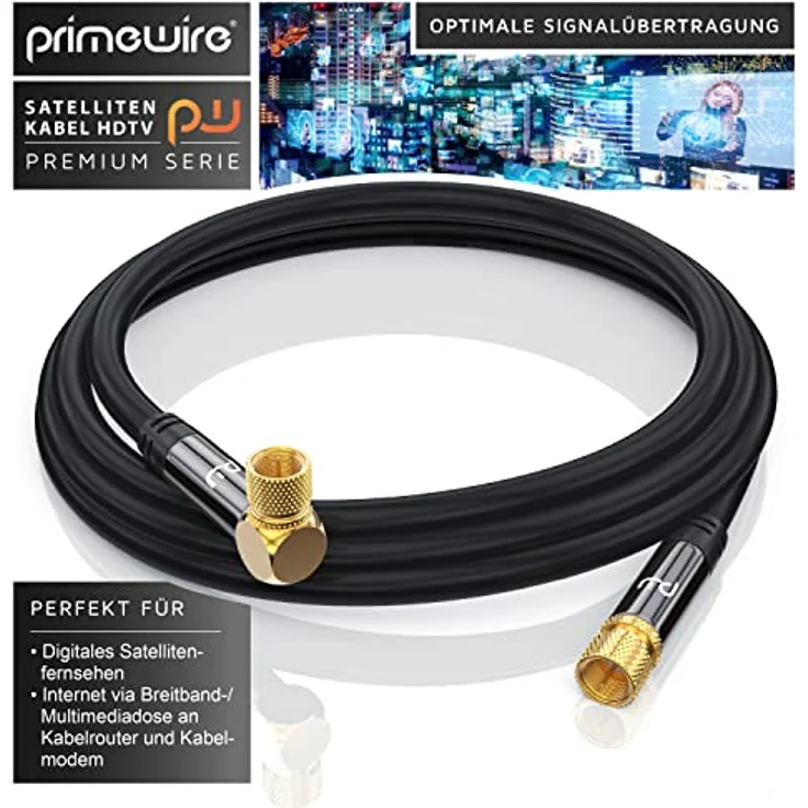 CSL - 2m SAT Kabel HDTV 90 Grad gewinkelt 135Db - Premium SAT Koaxialkabel Satellitenkabel F Stecker - TV HDTV Radio DVB-T DVB-C DVB-S DVB-S2 - Abschirmmaß 135Db 75 Ohm – Bild 5