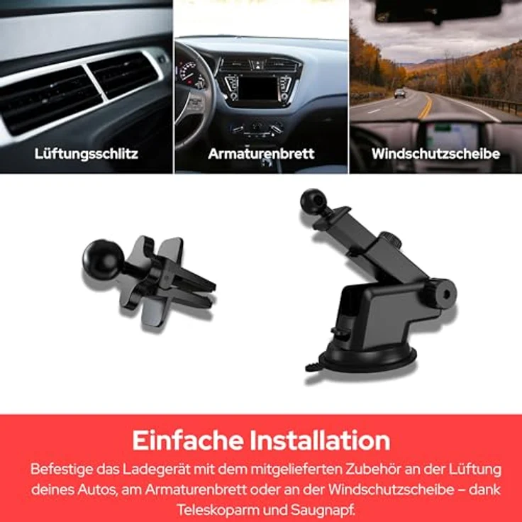 Verbatim Autoladegerät N Drive 15W Rgb Cnd-03 Schwarz Silber/Schwarz Silber 31862, Magnetic Wireless Car Charger – Bild 5