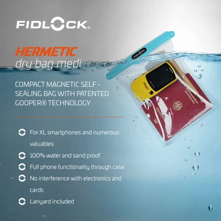 Fidlock Hermetic dry bag medi wasserdichte Tasche - Smartphonetasche petrol – Bild 3