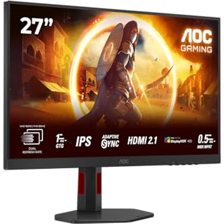 AOC Gaming U27G4R, 27 Zoll Ultra HD Monitor mit 160 Hz, 1 ms Reaktionszeit, G-Sync kompatibel, HDR400, schwarz-rot – Bild 1