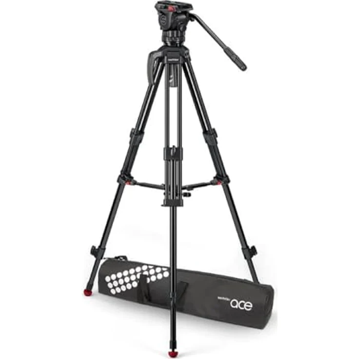 Sachtler Stativ System Ace M MS Mk II (1001M), Kamera-Zubehör mit 2-stufigem Aluminiumstativ, unterstützt Nutzlasten bis zu 4 kg (8,8 lbs), 5 Stufen des Gegengewichts, Sachtler-Drag mit 3 + 0 Schritten. – Bild 1