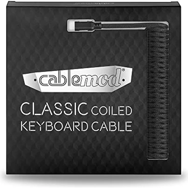 CableMod Classic Coiled Keyboard Cable - Spiralkabel für Tastatur USB C auf USB Typ A - Gaming Tastaturkabel 1,5m Lange - Hohe Lebensdauer - Schwarz – Bild 2