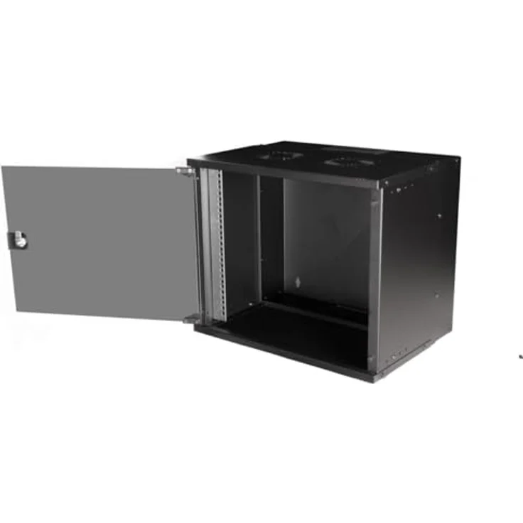 Equip Wandgehäuse 19" 09U 540x400mm schwarz, Fronttür aus gehärtetem Glas, optimale Leistung – Bild 2