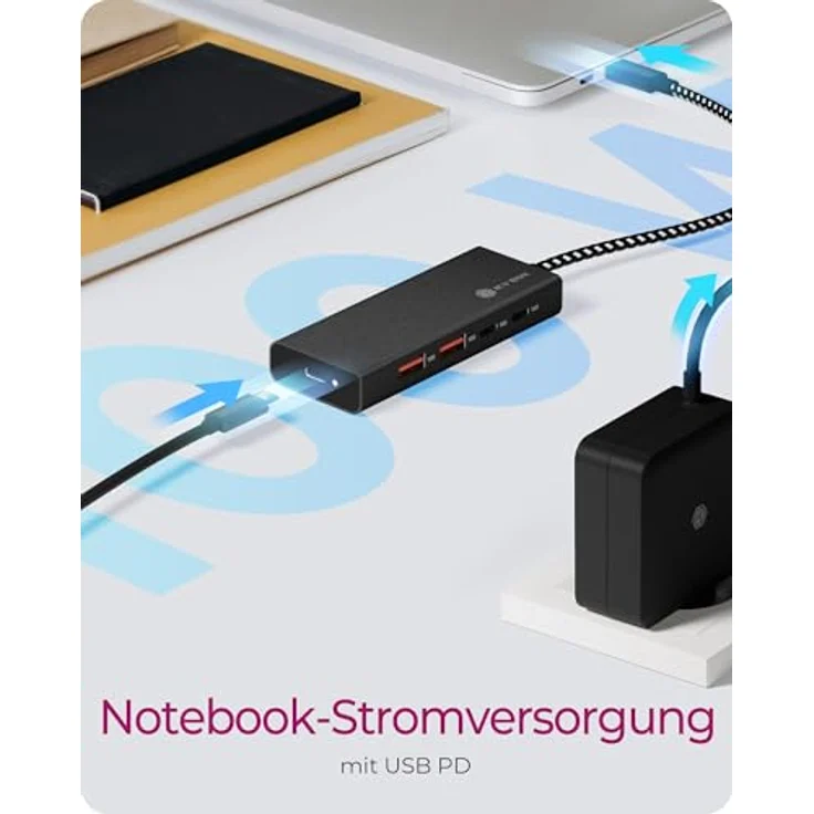 ICY BOX USB 3.2 Gen 2 HUB (10 Gbit/s), 4 x USB 3.2 (2 x USB-A & 2 x USB-C), 100 W Power Delivery, Aluminium, Silver - Preisvergleich – Bild 5