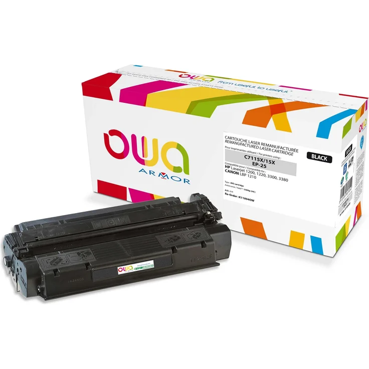 Armor OWA K11894OW, wiederaufbereitete Tonerpatrone, Schwarz, bis zu 3500 Seiten Druckleistung, kompatibel mit HP LaserJet