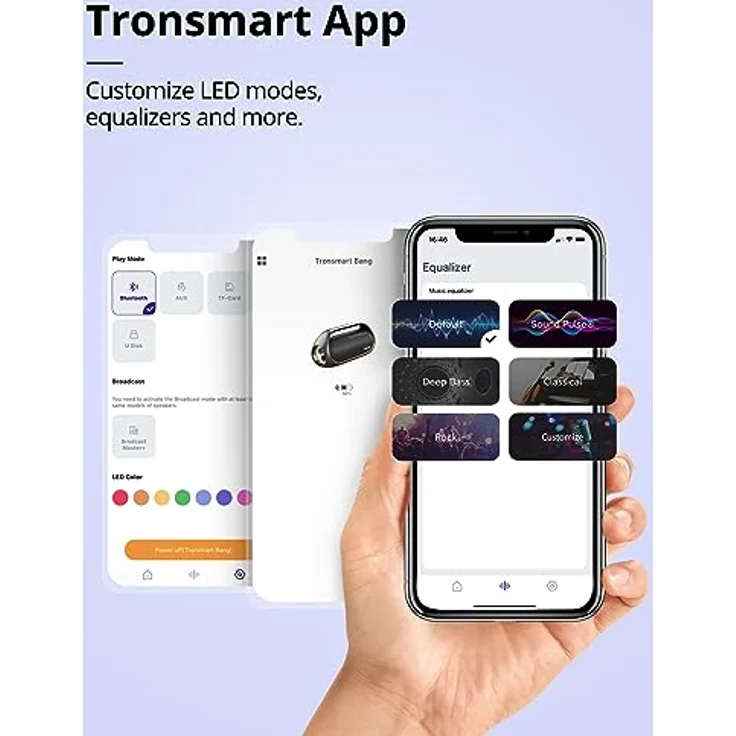 Tronsmart Bang Bluetooth Lautsprecher 60W, IPX6 Wasserdicht mit LED-Licht, Sync 100+ Leistungsstarke Lautsprecher, 15H Spielzeit, Stereo-Sound, AUX und TF, Musikbox mit NFC für Partys – Bild 4