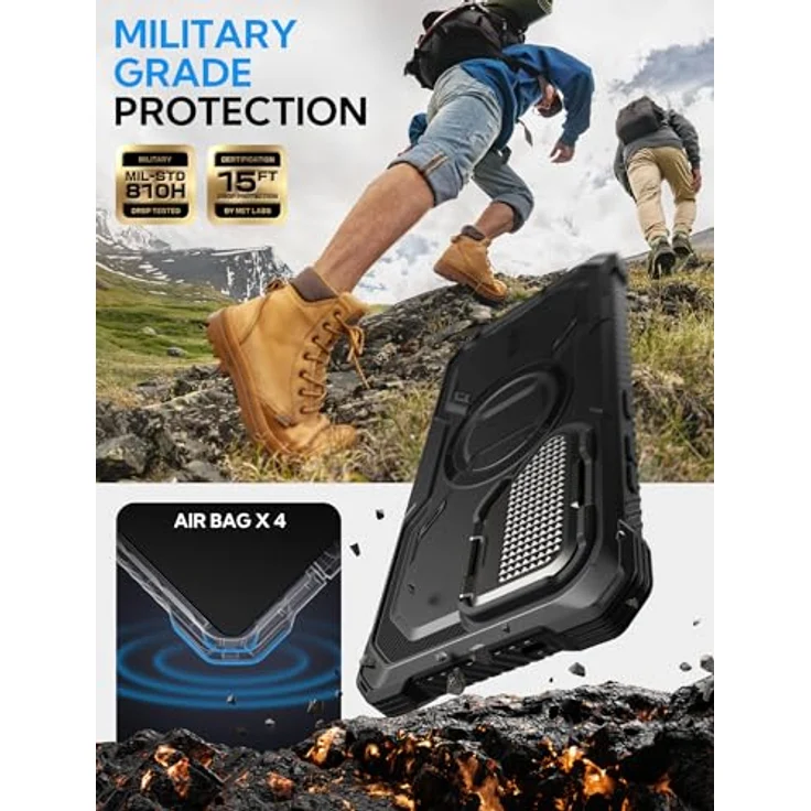 i-Blason Armorbox für Samsung Galaxy S25 Ultra Hülle Magsafe mit Kameraschutz Bumper Case 360 Grad Handyhülle Robust Schutzhülle mit Displayschutz und Ständer für Galaxy S25 Ultra 2025 (Schwarz) – Bild 3