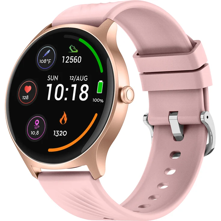 Denver Smartwatch SWC-387RO, Bluetooth Smartwatch mit 1,43-Zoll AMOLED-Display und Gesundheitsmonitoring, rose