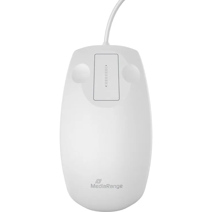 MediaRange MROS266, kabelgebundene wasserdichte Maus mit optischem Sensor, 1000 dpi, weiss