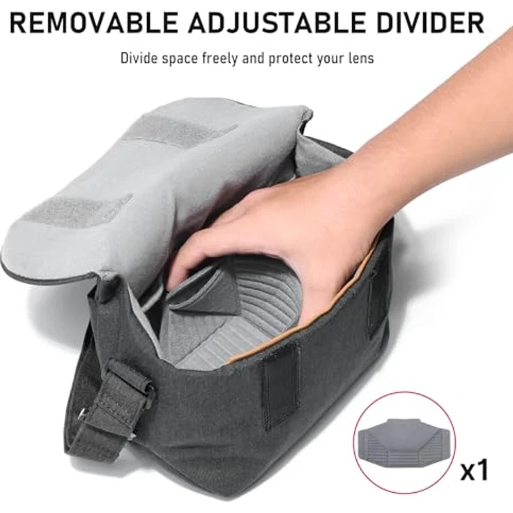 Ulanzi Lightweight Shoulder Bag, Kamera Schultertasche mit leichtem Design, Schwarz – Bild 4