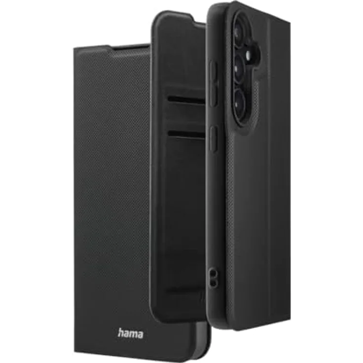 Hama Handyhülle für Samsung Galaxy S25 (Handytasche, Etui mit Kartenfach, Standfunktion, extra Schutz von Display und Kamera, schwarz)