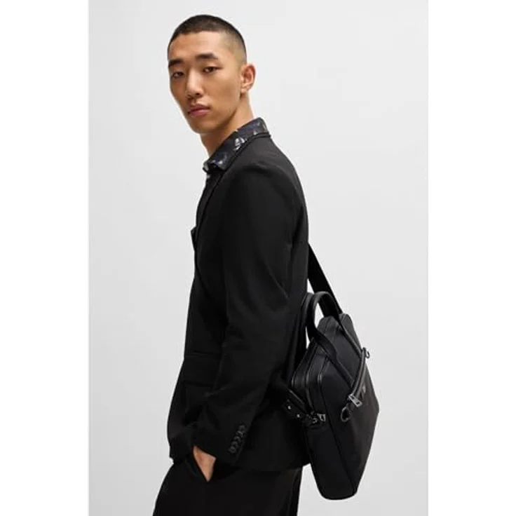 Hugo Nesh Aktentasche, Laptop-Tasche aus 100% Polyurethan, 37 cm, schwarz – Bild 4