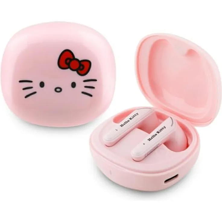 Hello Kitty O TWS-Kopfhörer mit Glossy Finish, ergonomisches Design, Bluetooth, rosa