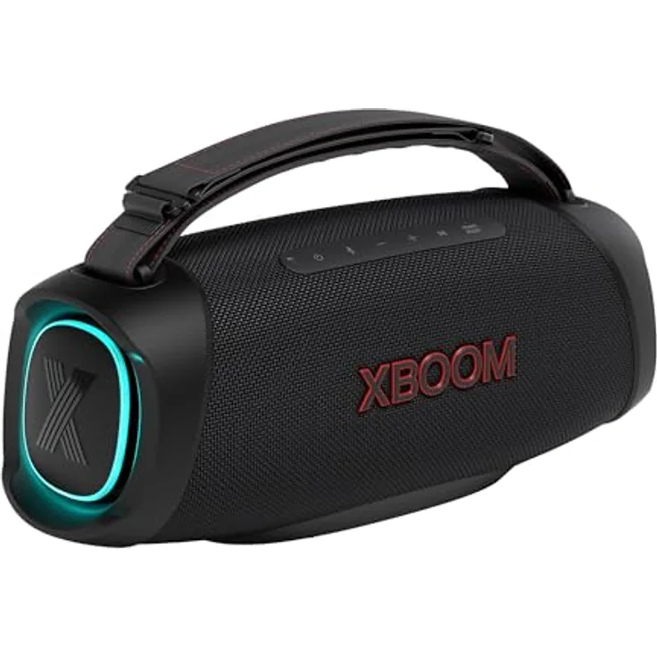 LG XBOOM GO XG8T Bluetooth-Lautsprecher, hohe Leistung, starker Bass, wasserdicht, Militärwiderstand, DJ-Funktionen, Karaoke, Schwarz