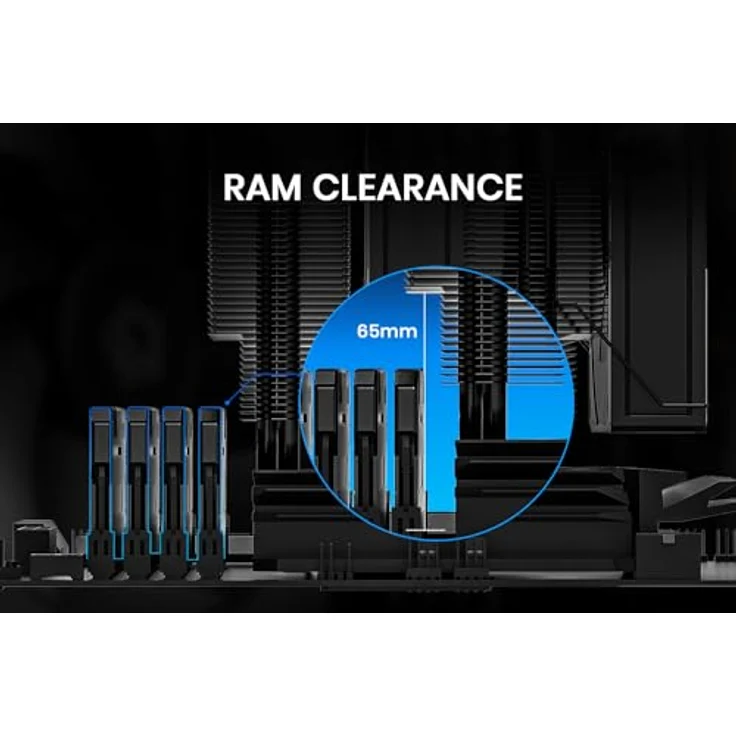 ID-COOLING FROZN A620 CPU-Luftkühler, 6 Heatpipes, komplett schwarz, mit zwei 120 mm FDB-Lüftern, kompatibel mit Intel LGA1700/1200/115X, AMD AM4/AM5 – Bild 3